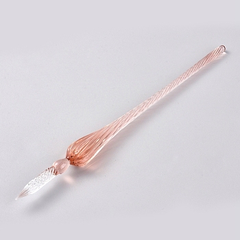 Handmade Glass Dip Pen, Calligraphy Signature Pen, Business Present, Light Salmon, 190x17mm