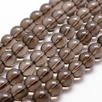 Natural Smoky Quartz Bead Strands, Round, 6mm, Hole: 1mm, about 61pcs/strand, 14.9 inch~15.1 inch