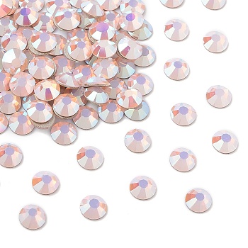 Preciosa&reg MAXIMA Crystal No Hotfix Flatback Stones, Czech Crystal, Dura Foiling, Round(438 11 615 Chaton Rose), 71350 200 Rose Opal AB, SS12(3~3.2mm)