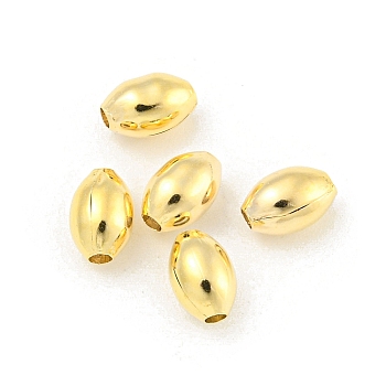 Brass Beads, Barrel, Real 18K Gold Plated, 6x4mm, Hole: 1.2mm