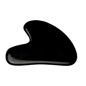 Natural Black Obsidian Gua Sha Boards, Scraping Massage Tools, Gua Sha Facial Tools, Heart, 71~73x48~55x5~6mm