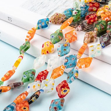 Rhombus Handmade Millefiori Glass Beads(LK-R004-48)-5