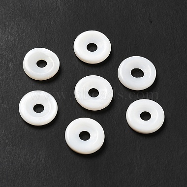 White Donut Freshwater Shell Beads