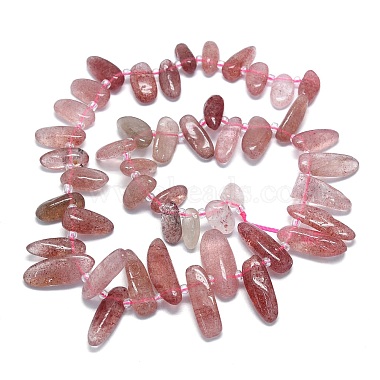 brins de perles de quartz synthétiques fraise(G-G106-J06-01)-2