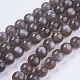 Naturelles perles de pierre de lune noir brins(G-J157-8mm-05)-1