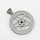 Vintage Men's 304 Stainless Steel Ring with Pentagram Star Pendants(X-STAS-O044-25A)-2