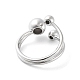 Round Ball Brass Open Cuff Rings for Women(RJEW-D017-01P)-3