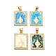 Brass Micro Pave Clear Cubic Zirconia Pendants(KK-A221-20G)-1