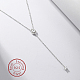Rhodium Plated 925 Sterling Silver Lariat Necklace(PK2144-2)-2