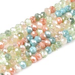 Electroplate Glass Beads Strands, Faceted(32 Faceted), Rondelle, Light Green, 2.5x2mm, Hole: 0.6mm, about 180~186pcs/strand, 13.39~13.78 inch(34~35cm)(X-GLAA-T023-A16-07)