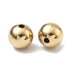 304 Stainless Steel Beads, Round, Real 14K Gold Plated, 12mm, Hole: 2.8mm(STAS-A127-03G-01)