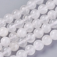 Natural Quartz Crystal Beads Strands, Round, 6mm, Hole: 1mm, about 65pcs/strand, 15.1~15.3 inch(38.5~39cm)(G-G776-02A)
