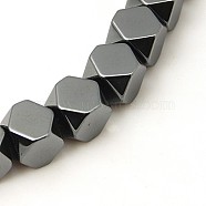 Non-magnetic Synthetic Hematite Beads Strands, Hexagon, Faceted, Black, 8x8x8mm(G-E187-1)