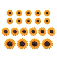 20Pcs 3 Styles Opaque Resin Pendants, Flower Charms, Orange, 16~24x4.5~7mm, Hole: 1~1.2mm(CRES-YW0001-12)