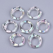 Transparent Acrylic Linkings Rings, AB Color, Ring, Clear AB, 27x25x6.5mm, Inner Diameter: 17mm(PACR-N010-024)