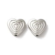 CCB Plastic Beads, Heart, Platinum, 9x9.5x3.5mm, Hole: 1.4mm(CCB-P012-05P)