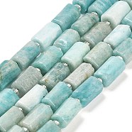 Natural Amazonite Beads Strands, with Seed Beads, Faceted Column, 9~11x6~7.5x6~7.5mm, Hole: 1.2mm, about 30pcs/strand, 15.16~15.55 inch(38.5~39.5cm)(G-G068-A35-01)