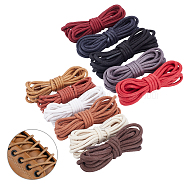 ARRICRAFT 22 Strands 11 Colors Cotton Shoelaces, with Plastic Buckles, Mixed Color, 1140x3mm, 2 strands/color(DIY-AR0001-90)