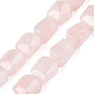 Natural Rose Quartz Beads Strands, Faceted, Nuggets, 16~17x12~13.5x10.5~13mm, Hole: 1.2mm, about 13pcs/strand, 8.46~8.66 inch(21.5~22cm)(G-N342-142)