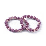 Synthetic Regalite Bead Stretch Bracelets, Round, Dyed, Old Rose, 2 inch~2-1/8 inch(5.2~5.5cm), Bead: 10mm(BJEW-K212-C-024-1)