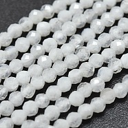 Natural Rainbow Moonstone Beads Strands, Round, Faceted, 2mm, Hole: 0.4mm, about 192pcs/Strand, 15.16 inch(38.5cm)(G-O186-D02)
