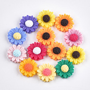 Resin Cabochons, Sunflower, Mixed Color, 24x7mm(CRES-T010-59)