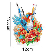 DIY Diamond Brush Pot Painting Kit, Including Resin Rhinestones Bag, Borad, Screw, Screwdriver,  Diamond Sticky Pen, Tray Plate and Glue Clay, Bird, Bird, 135~145x80~120mm(PW-WG40EBC-21)