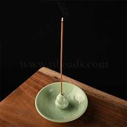 Ceramic Incense Burners Holder, Aromatherapy Furnace Home Decor, Green Yellow, 75x16mm(PW-WG38F34-01)