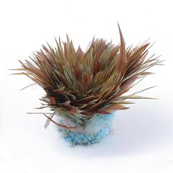 Chicken feather Costume Accessories, Dyed, Light Sky Blue, 35~155x7~35mm, about 750-800pcs/bundle(FIND-Q061-01)