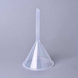 Plastic Funnel Hopper, for Water Bottle Liquid Transfer, Clear, 91x160mm, Mouth: 9mm(AJEW-WH0109-04C)