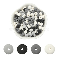 Handmade Polymer Clay Beads, for DIY Jewelry Crafts Supplies, Flat Round, Mixed Color, 6x3mm, Hole: 1.5mm(CLAY-YW0001-88E)