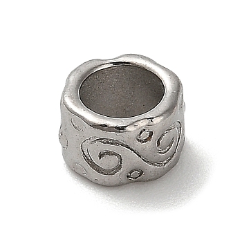304 Stainless Steel Beads, Column, Stainless Steel Color, 5.5x5.5x3.5mm, Hole: 3.5mm