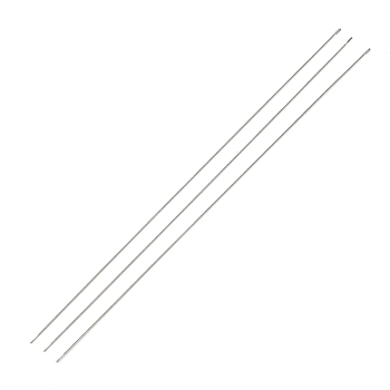 Steel Beading Needles with Hook for Bead Spinner, Curved Needles for Beading Jewelry, Stainless Steel Color, 17.8x0.05cm