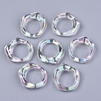 Transparent Acrylic Linkings Rings, AB Color, Ring, Clear AB, 27x25x6.5mm, Inner Diameter: 17mm