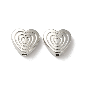 CCB Plastic Beads, Heart, Platinum, 9x9.5x3.5mm, Hole: 1.4mm