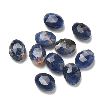 Natural Sodalite Beads, Faceted, Oval, 9.5~10x8x4.5mm, Hole: 1mm