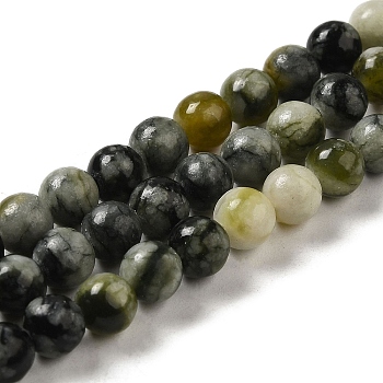 Natural Xiuyu Jade Beads Strands, Round, 6~6.5mm, Hole: 1.3mm, about 62pcs/strand, 15.31''(38.9cm)