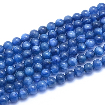 Natural Kyanite/Cyanite/Disthene Beads Strands, Grade AA, Round, 6~6.5mm, Hole: 0.8mm, about 66pcs/strand, 15.35 inch(39cm)