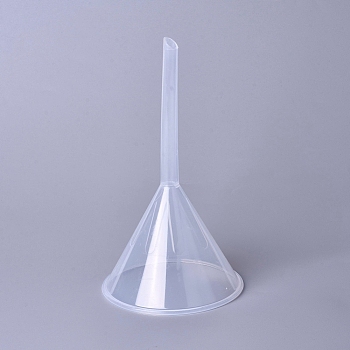 Plastic Funnel Hopper, for Water Bottle Liquid Transfer, Clear, 91x160mm, Mouth: 9mm
