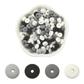 Handmade Polymer Clay Beads, for DIY Jewelry Crafts Supplies, Flat Round, Mixed Color, 6x3mm, Hole: 1.5mm