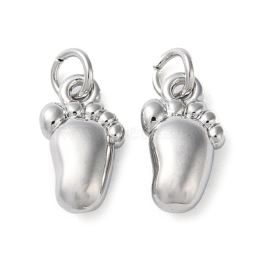 Platinum Footprint Brass Charms