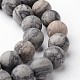 Frosted Round Natural Map Stone/Picasso Stone/Picasso Jasper Bead Strands(G-J346-04-8mm)-1