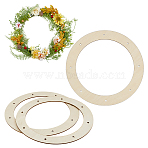 Unfinished Wood Wreath Frames, Ring, Antique White, 200x2mm, Hole: 4mm, Inner Diameter: 150mm(DIY-WH0622-380)