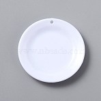 Mini ABS Plastic Dish, for Dollhouse Accessories, Pretending Prop Decorations, White, 50.5x7mm, Hole: 2.5mm(DJEW-WH0015-56D)