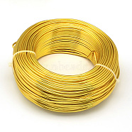 Round Aluminum Wire, Bendable Metal Craft Wire, for DIY Jewelry Craft Making, Gold, 4 Gauge, 5.0mm, 10m/500g(32.8 Feet/500g)(AW-S001-5.0mm-14)