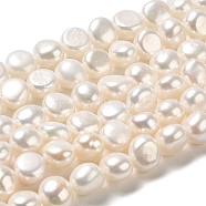 Natural Cultured Freshwater Pearl Beads Strands, Two Sides Polished, Grade 6A+, PapayaWhip, 7~8x7.5~8.5x5.5~6mm, Hole: 0.5mm, about 45~46pcs/strand, 13.78~13.58 inch(34.5~35cm)(PEAR-E017-14)