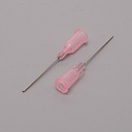 Plastic Fluid Precision Blunt Needle Dispense Tips, with 201 Stainless Steel Pin, Pink, 4.25x0.75cm, Inner Diameter: 0.42cm, Pin: 0.9mm, about 100pcs/bag(TOOL-WH0140-18E)