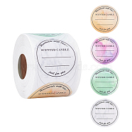 Self Adhesive Kraft Paper Label Tag Stickers, Mixed Color, 8cm, 500pcs/roll(DIY-WH0209-67)