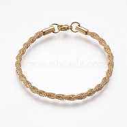 Ion Plating(IP) 304 Stainless Steel Chain Bracelets, with Lobster Claw Clasps, Golden, 7 inch(17.8cm), 4.5mm(BJEW-P236-27G)
