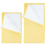 2Pcs 2 Style 4 Layers Silver Polishing Cloth, Jewelry Cleaning Cloth, Sterling Silver Anti-Tarnish Cleaner, Rectangle, Yellow, 28~35.5x17.8~18x0.2cm, 1pc/style(TOOL-BBC0001-04C)